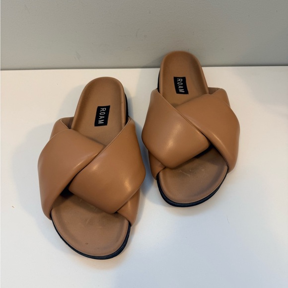 ROAM Foldy Puffy Sandals Tan Brown Slides Women’s 7.5 - Picture 7 of 9